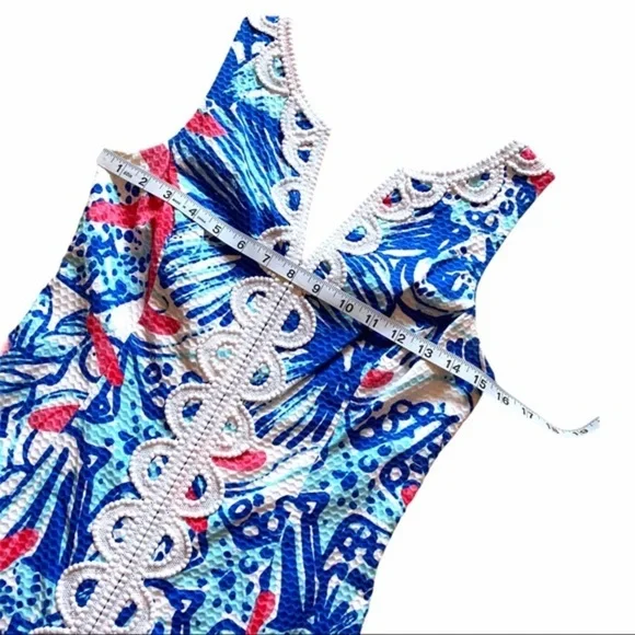 Lilly Pulitzer Size 0 She Shells Janice Shift Dress w/Lace Excellent Condition - Picture 11 of 16